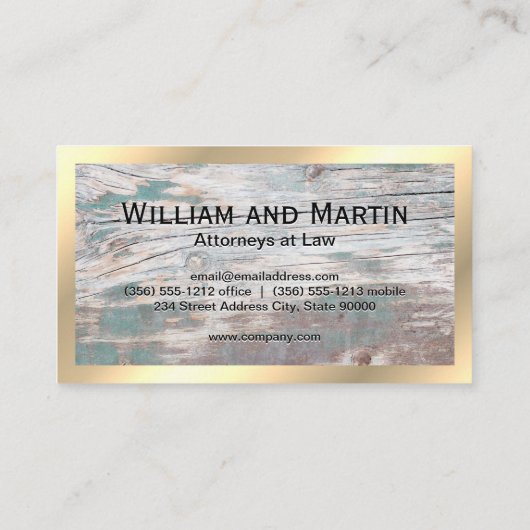 Hout | Gratis randmonogram | QR-code Visitekaartje (Achterkant)