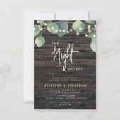 Hout Greenery Lights Rehearsal Dinner Invitation Kaart (Voorkant)