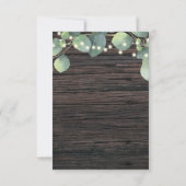 Hout Greenery Lights Rehearsal Dinner Invitation Kaart (Achterkant)