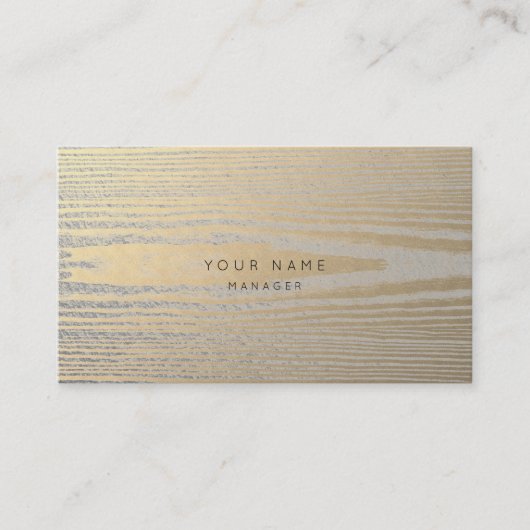 Hout Grey Silver Gold Metallic Appointment Card Afsprakenkaartje (Voorkant)