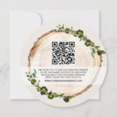 Hout Groen Foliage Handlettering QR code bruiloft Kaart (Achterkant)