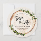 Hout Groen Foliage Handlettering QR code bruiloft Kaart (Voorkant)