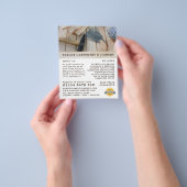 Hout, hamer en nagels, tapijten, tapijten en tapij flyer (Hand)