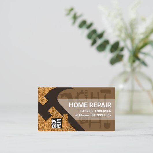 Hout Hammer Rooftop gebouw Visitekaartje (Staand voorkant)