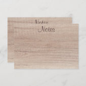 Hout, handgeschreven script handgeschreven Sjabloo Notitiekaartje (Voorkant / Achterkant)