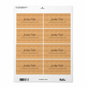 Hout Handgeschreven Script Naam Tekst Elegant Adre Etiket (Full Sheet)