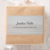 Hout Handgeschreven Script Naam Tekst Verzendadres Etiket (Insitu)