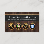 Hout Handyman Constructie Iconen Visitekaartje (Voorkant)