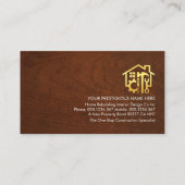 Hout Handyman Gereedschap Laag Carpentry Visitekaartje (Achterkant)