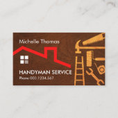Hout Handyman Gereedschap Laag Carpentry Visitekaartje (Voorkant)