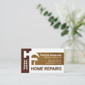 Hout Handyman Gereedschap Silhouet Visitekaartje (Staand voorkant)