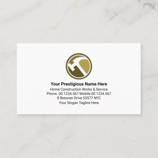 Hout Handyman Gereedschap Silhouet Visitekaartje (Achterkant)