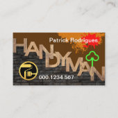 Hout Handyman Signage op bakstenen muur Visitekaartje (Voorkant)