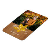 Hout Happy Thanksgiving Script Bladeren Foto Magneet (Linkerzijde)