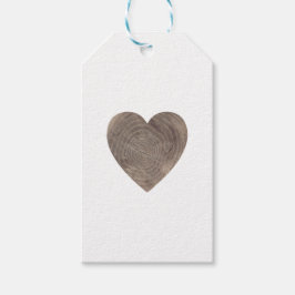 Hout hart rustieke bruiloft gunst label cadeaulabel