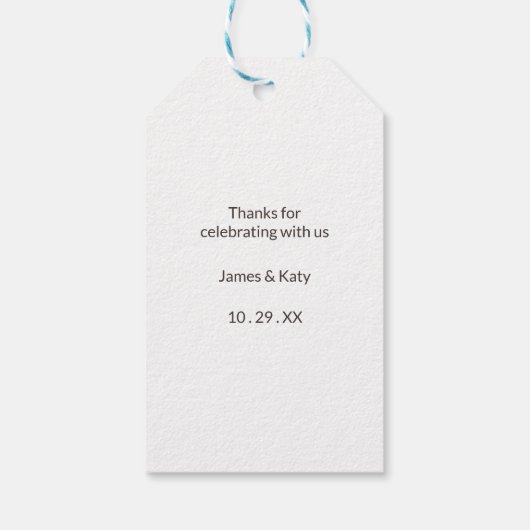 Hout hart rustieke bruiloft gunst label cadeaulabel (Achterkant)