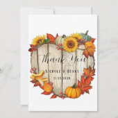 Hout Heart Shape Pumpkin Weddenschap Hartelijk dan Kaart (Voorkant)