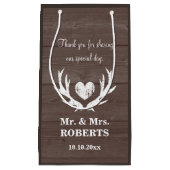 Hout herten gewei bruiloft partij gunst geschenk z klein cadeauzakje (Voorkant)