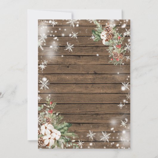 Hout Hij of Zij Kerstmis Bloemen Geslacht Onthulle Kaart (Achterkant)