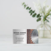 hout | Hout en cirkelzaag Visitekaartje (Staand voorkant)