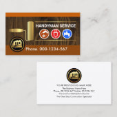 Hout Hout Handyman Gereedschap Display Visitekaartje (Voorkant / Achterkant)