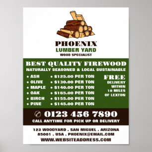 Hout, hout/hout/houtwerf Advertentie Poster