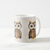 Hout - houte - Owl Koffiemok (Voorkant rechts)