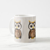 Hout - houte - Owl Koffiemok (Voorkant links)
