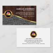 Hout Houten Steen Muur Gouden Golf Visitekaartje (Voorkant / Achterkant)