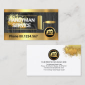 Hout Houten verfborstel Gouden Splatter Visitekaartje (Voorkant / Achterkant)