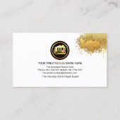 Hout Houten verfborstel Gouden Splatter Visitekaartje (Achterkant)