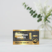 Hout Houten verfborstel Gouden Splatter Visitekaartje (Staand voorkant)