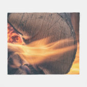Hout in brand fleece deken (Voorkant (Horizontaal))