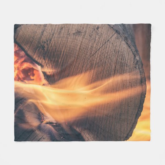Hout in brand fleece deken (Voorkant (Horizontaal))
