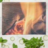 Hout in brand theedoek (Gevouwen)