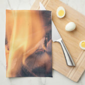 Hout in brand theedoek (Quarter Fold)