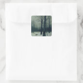 Hout in de winter, 1885 vierkante sticker (Tas)