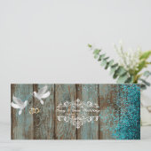 Hout in distress en duiven trouw-RSVP met glitters Kaart (Staand voorkant)