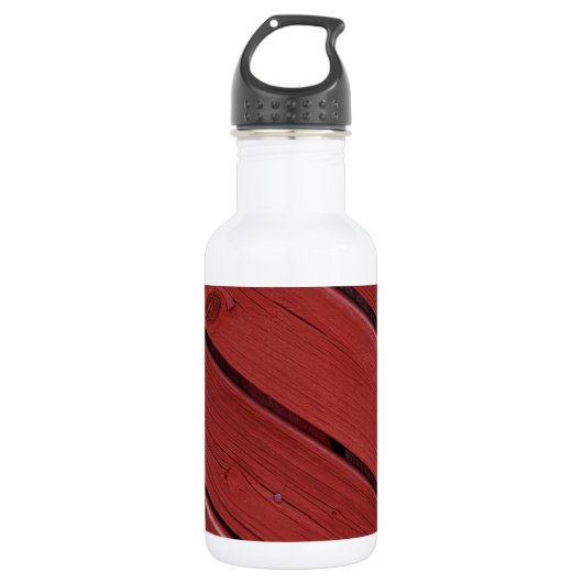 Hout in typisch Zweeds rood Waterfles (Voorkant)