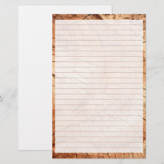 Hout, incl. gebituurpapier briefpapier (Voorkant / Achterkant)