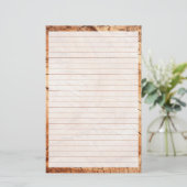 Hout, incl. gebituurpapier briefpapier (Staand voorkant)