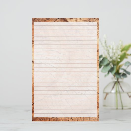 Hout, incl. gebituurpapier briefpapier (Staand voorkant)