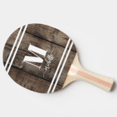Hout Initiaal monogram Tafeltennisbatje (Zijkant)