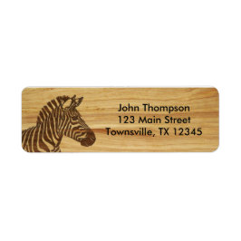 Hout Inlay Zebra Etiket