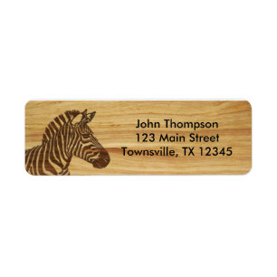 Hout Inlay Zebra Etiket