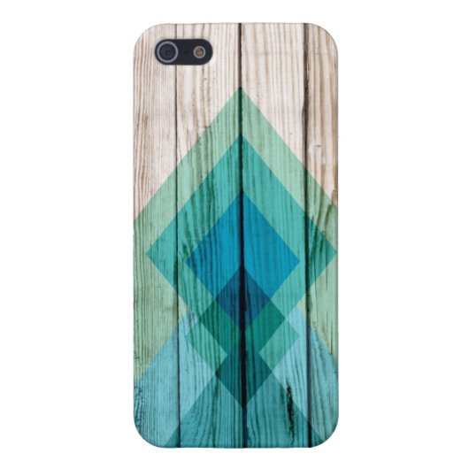 Hout iPhone 5 hoesje chevron geometrische munt (Achterkant)
