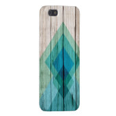 Hout iPhone 5 hoesje chevron geometrische munt iPhone Hoesje (Achterkant Rechts)
