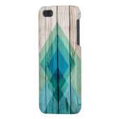 Hout iPhone 5 hoesje chevron geometrische munt iPhone Hoesje (Achterkant Links)