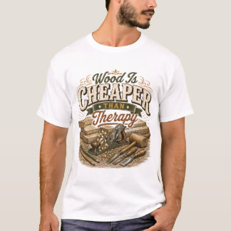 Hout is goedkoper dan therapie vintage T-shirt