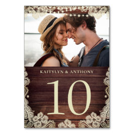 Hout Ivoor Kant Foto Trouwtafel Nummer Teken Kaart